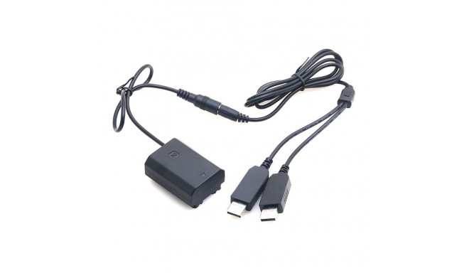 Caruba Sony NP FZ100 Full Decoding Dummy Batterij + 5V 2A dubbele USB kabel