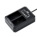 JJC Canon DCH LPE6 USB Dual Battery Charger (voor Canon LP E6 / LP E6N accu)