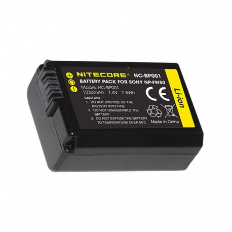 Nitecore NC BP001 accu (Sony NP FW50) 1030mAh