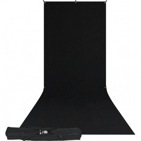 Westcott X Drop Wrinkle Resistant Backdrop Kit Rich Black Sweep (5' x 12')