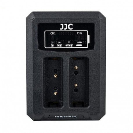JJC Olympus DCH BLS5 USB Dual Battery Charger (voor Olympus BLS 1/BLS 5/BLS 50)