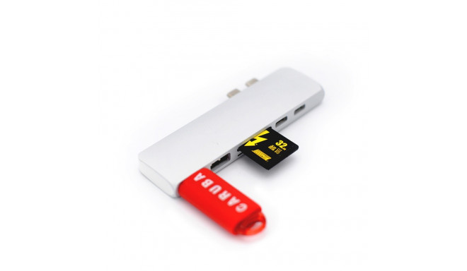 Caruba Duo Hub voor USB C Grijs