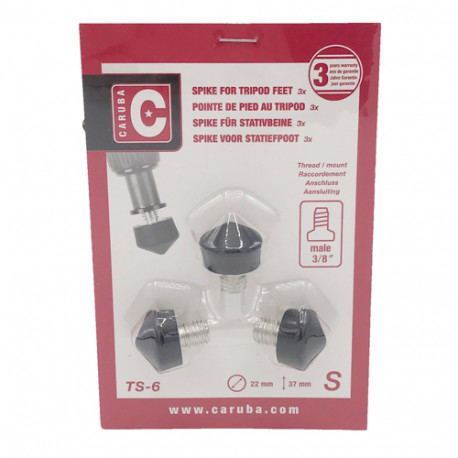 Caruba 3/8" Statief Voetje Rubber / 22mm (3 stuks)