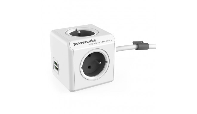 Allocacoc PowerCube Extended USB Grijs 1,5m Kabel (FR)