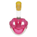 Caruba Full Face Snorkel Masker Dual Air Afneembaar + Action Cam Mount (Roze L / XL)