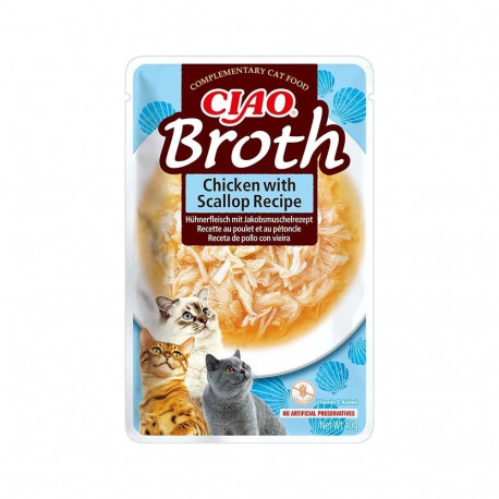Ciao Broth Chicken with Scallop wet food for cats 40g