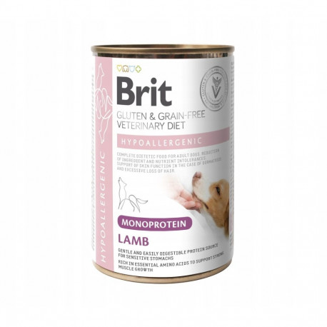 Brit Veterinary Diet Hypoallergenic Monoprotein Lamb konserv koerale 400g