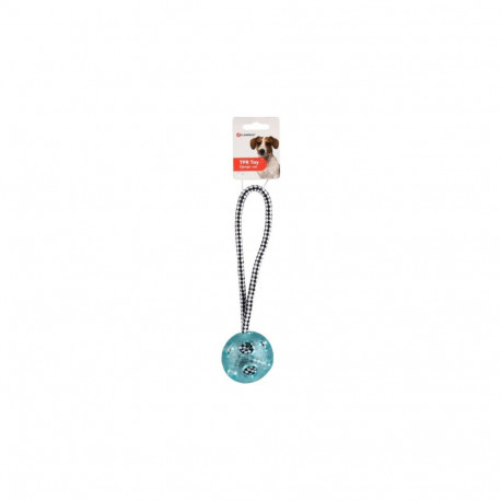 Flamingo dog toy ball with rope 25cm