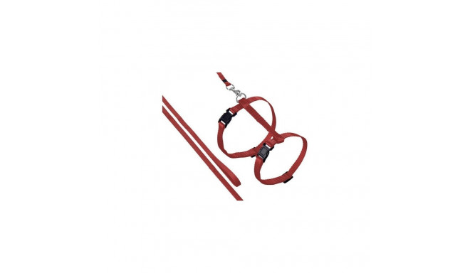 Flamingo red harness with leash for cats