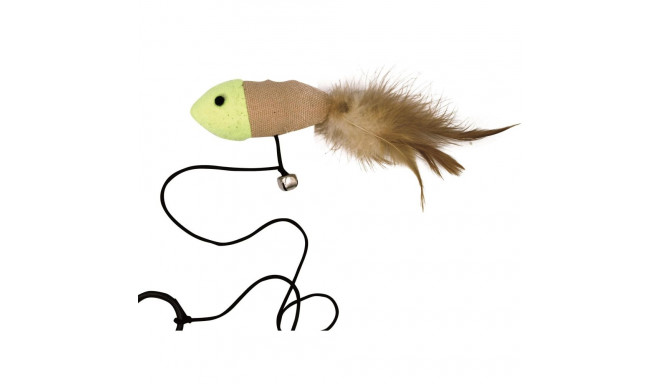 Barry King glow in the dark green fish with feathers 8x4cm