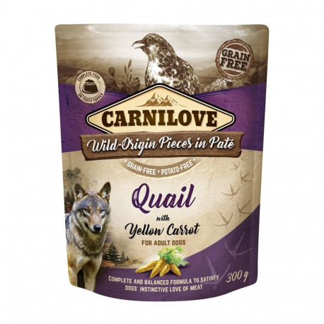 Carnilove Pouch Pate Quail with Yellow Carrot food bags for dogs 300g