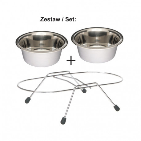 Barry King 2x metal bowls on stand 2.8L