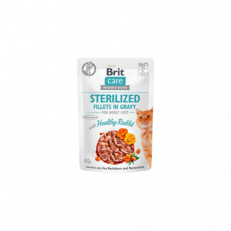 Brit Care Fillets in Gravy Healthy Rabbit märgtoit steriliseeritud kassidele 85g