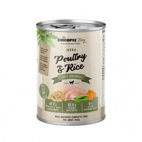 Chicopee Pure Poultry & Rice can for dogs 400g