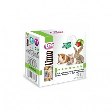 LoLo Pets mineral stone for rodents with apple 40g