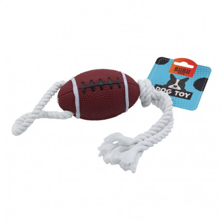 Bubu Pets dog life rugby ball with rope 35cm