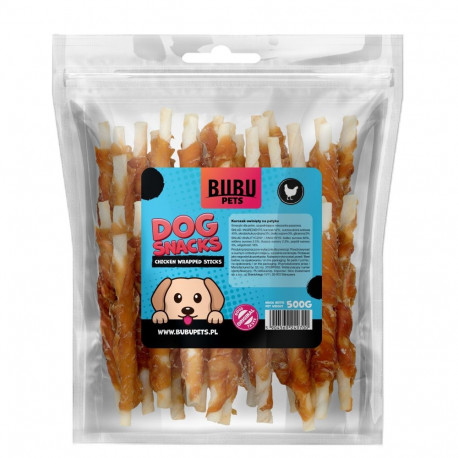 Bubu Pets chicken wraps rawhide sticks 500g
