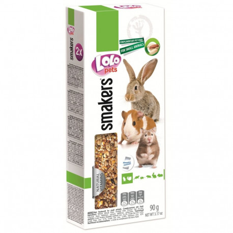 LoLo Pets Smakers treat sticks for rodents and rabbits with nuts 2 pcs 90g