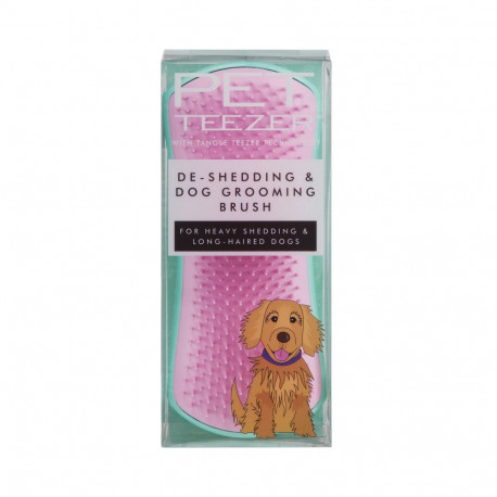 Pet Teezer green/pink undercoat brush for dogs L