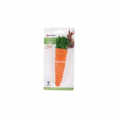 Flamingo carrot-shaped toy for rodents 13cm