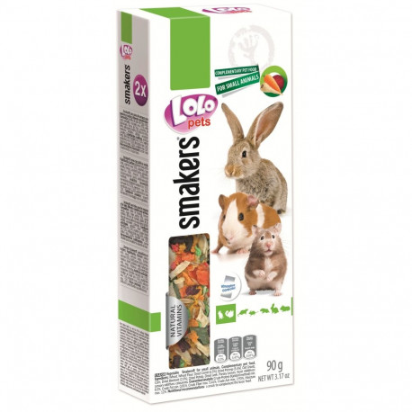 LoLo Pets Smakers treat sticks for rodents and rabbits with vegetables 2 pcs 90g