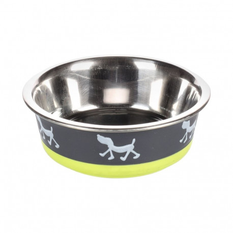 Flamingo food bowl with non-slip base, grey/green ø 14cm - 0.4L