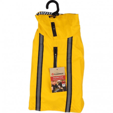 Flamingo rain jacket for dogs Ciro yellow 30cm