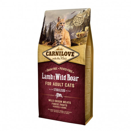 Carnilove Lamb & Wild Boar for Sterile cat food 6 kg