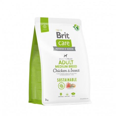 Brit Care Sustainable Adult Medium Breed Chicken & Insect dog food 3kg