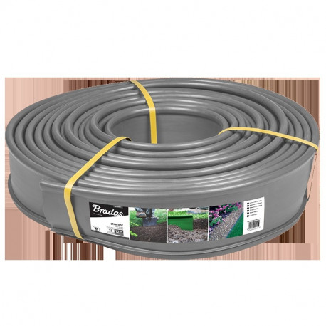 Lawn edge straight 18m x 12,5cm, gray