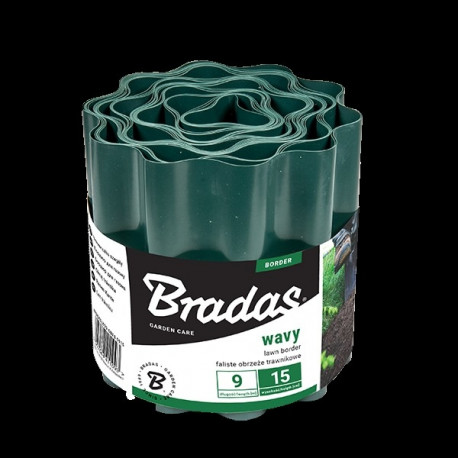 Lawn wavy board 9m x 20cm, green