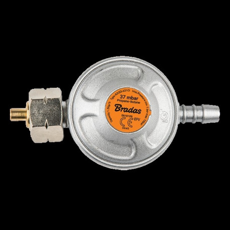 Propane butane gas regulator 37mbar, 1,5kg/h with emergency valve