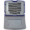 Set of Tungstene Carbide Rotary Burrs. Contains 5 rotary burrs Ø8mm with different shape. Shank Ø6 m