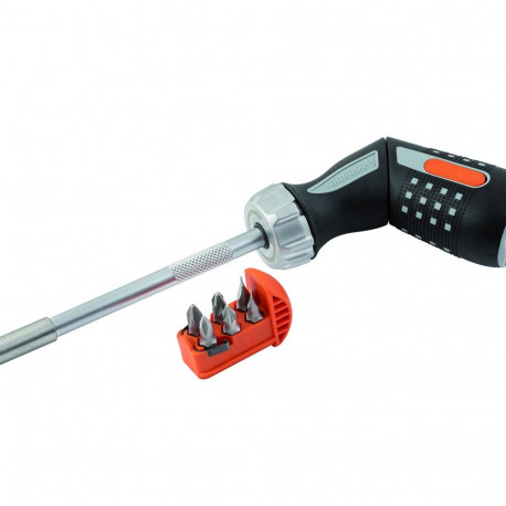 Narrega püstolkäepidemega kruvikeeraja + otsakud PH1/2,PZ1/2,SL4,5/5,5 6tk