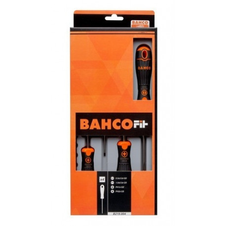 Screwdrivers set 4 pcs BahcoFit PH1/2 + slotted SL3/5,5