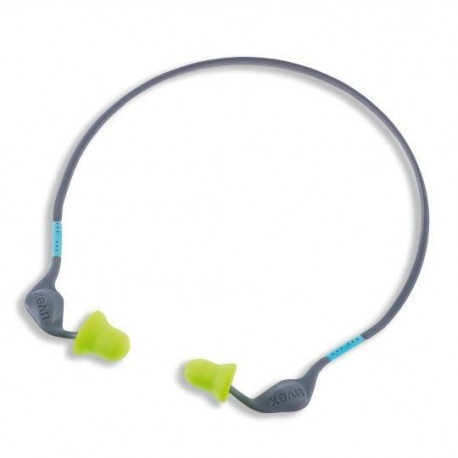 UVEX XACT-BAND, banded earplugs with sound absorber, SNR26, replacable plugs