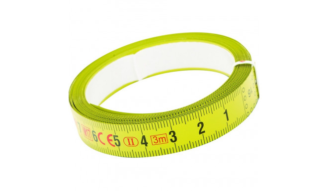 Adhesive steel measuring tape Bahco 6m, 13mm scale from left to right