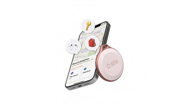 SBS Track My Circle Waterproof IP65 Locator Compatible with Apple Find My - Pink