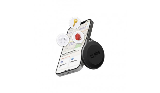 SBS Track My Circle Waterproof IP65 Locator Compatible with Apple Find My - Black