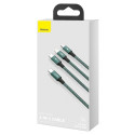 Baseus Rapid Series 3in1 USB-C - USB-C / Lightning / micro USB cable 20W PD 1.5m - green