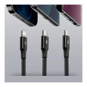 Baseus Rapid Series 3in1 USB-C - USB-C / Lightning / micro USB cable 20W PD 1.5m - green
