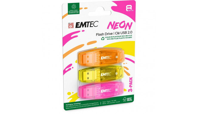 Emtec USB2.0 C410 8GB Neon 3 pcs