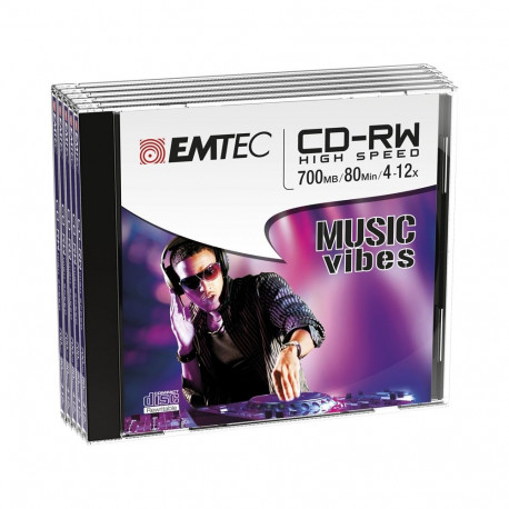 Emtec CD-RW 700MB 4-12x Music Vibes 5 pcs