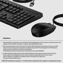 HP 225 G2 USB Wired Mouse Keyboard Combo, Copilot Key - Black - ESTONIAN