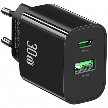 Charger 30W 1xUSB-C 1xUSB-A Fast Charging