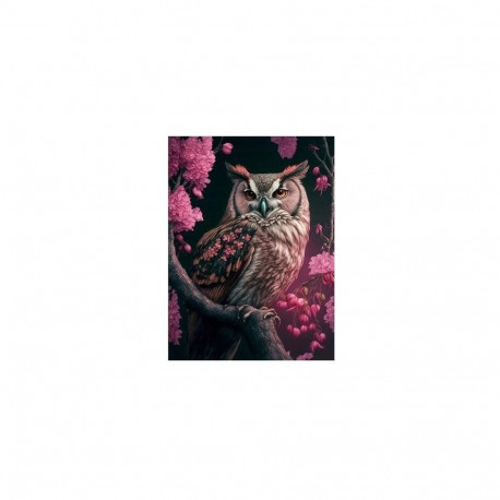 Diamond mosaic - Owl in roses