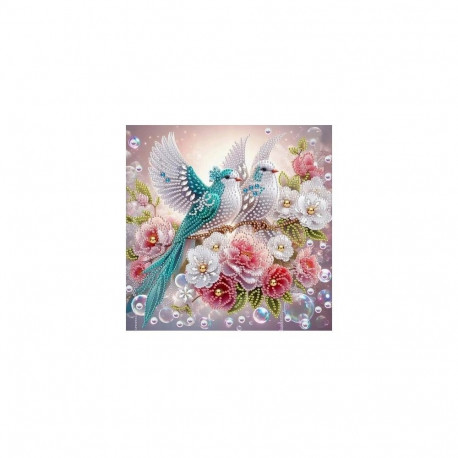 Diamond mosaic - Birds in flowers