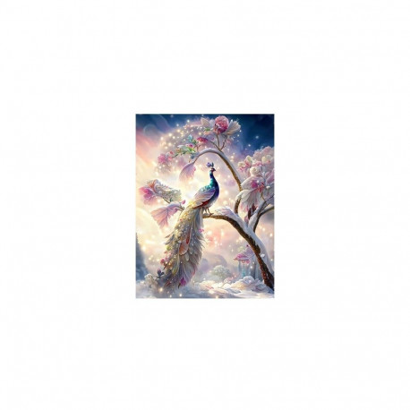 Diamond mosaic - Peacock on a branch