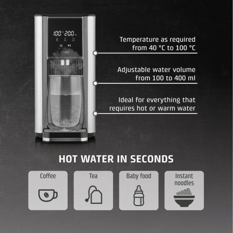 Caso | Turbo hot water dispenser | HW 620 | Water Dispenser | 2600 W | 2.5 L | Plastic/Stainless Ste