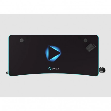 Onex | Gaming Desk w/Cup holder, headset hook, Gamepad holder, Full coverage mouse pad | GD1200H | B
